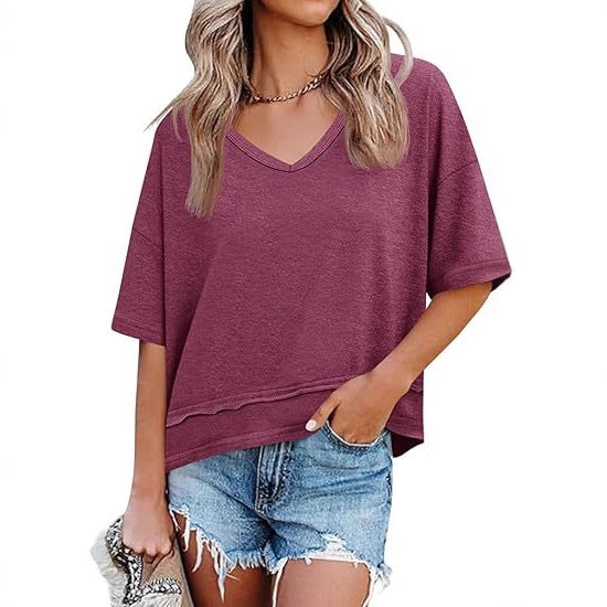 Women’s V-Neck Half Sleeve Top