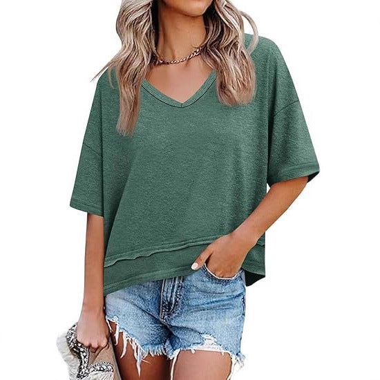 Women’s V-Neck Half Sleeve Top