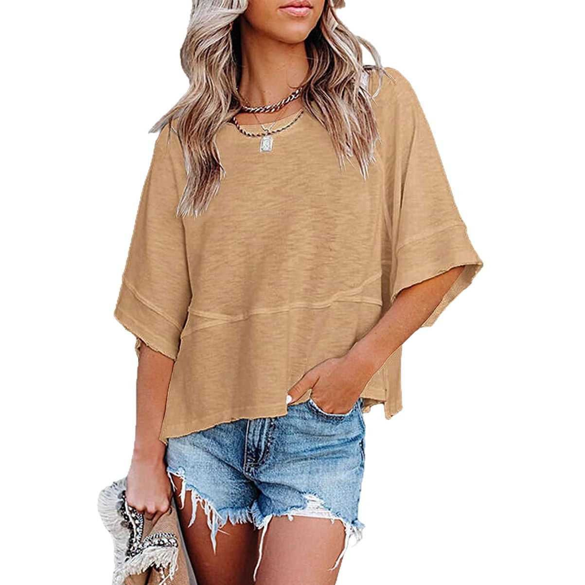 Women’s Round Neck Flared Sleeve Top