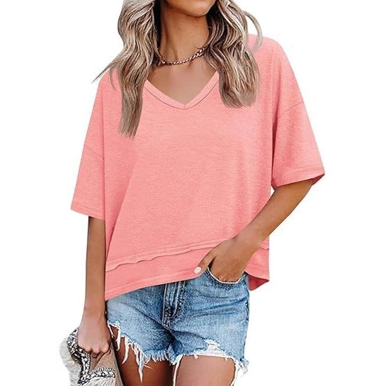 Women’s V-Neck Half Sleeve Top